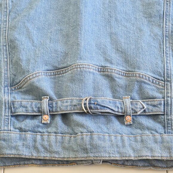 Pilcro Jean Jacket Women M Blue Comeback Boyfriend Denim Anthro Oversize Stretch - Picture 9 of 16